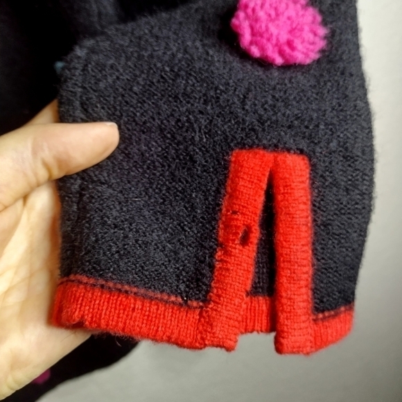 Design Options by Philip and Jane Gordon wool pom pom full zip cardigan sz M - Picture 9 of 9